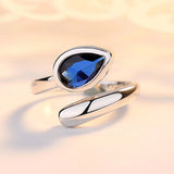 Silver Plated Multicolor Leaf Ring Wedding Jewelry