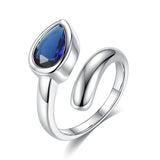 Silver Plated Multicolor Leaf Ring Wedding Jewelry