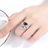 Silver Plated Multicolor Leaf Ring Wedding Jewelry