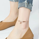 Ancient Coin Titanium Steel Anklet Bell Female Sexy Copper Coin Bracelet