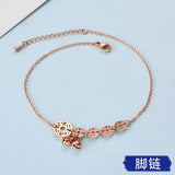 Ancient Coin Titanium Steel Anklet Bell Female Sexy Copper Coin Bracelet
