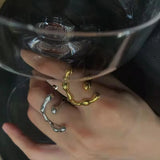 Adjustable Metal Geometric Knuckle Ring for Women
