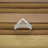 Micro Inlay Ring Mountings S925 Sterling Silver Jewelry