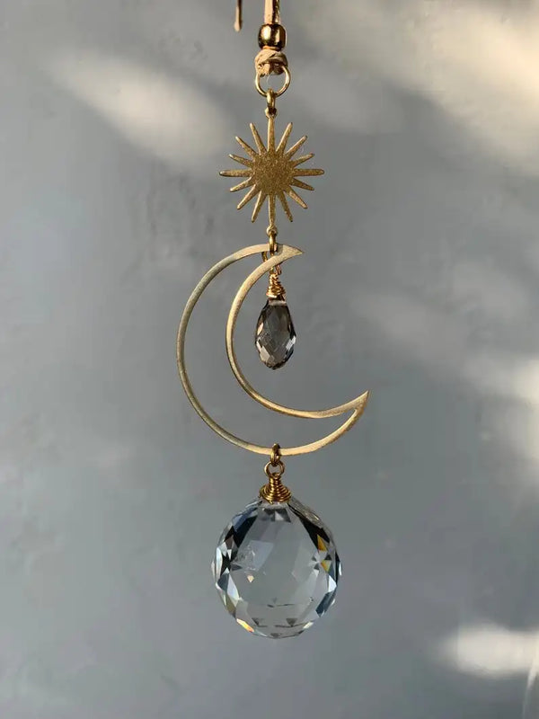Moon Suncatcher Glass Crystal Hanging Ornament