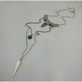 Multi-layer Alloy Necklace with Wood Pendant