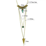 Multi-layer Alloy Necklace with Wood Pendant