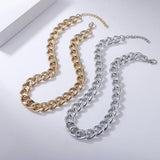Multi-layer Hollow Thick Necklace Retro Hip-Hop Punk Collarbone Chain