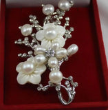 Freshwater Pearl Brooch Shell Plum Blossom Pin