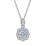 S925 Sterling Silver Flower Zircon Birthstone Necklace