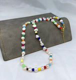 Colorful Beads Freshwater Pearl Necklace 316 Titanium Steel Jewelry