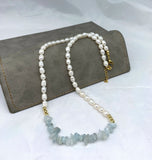 Colorful Beads Freshwater Pearl Necklace 316 Titanium Steel Jewelry