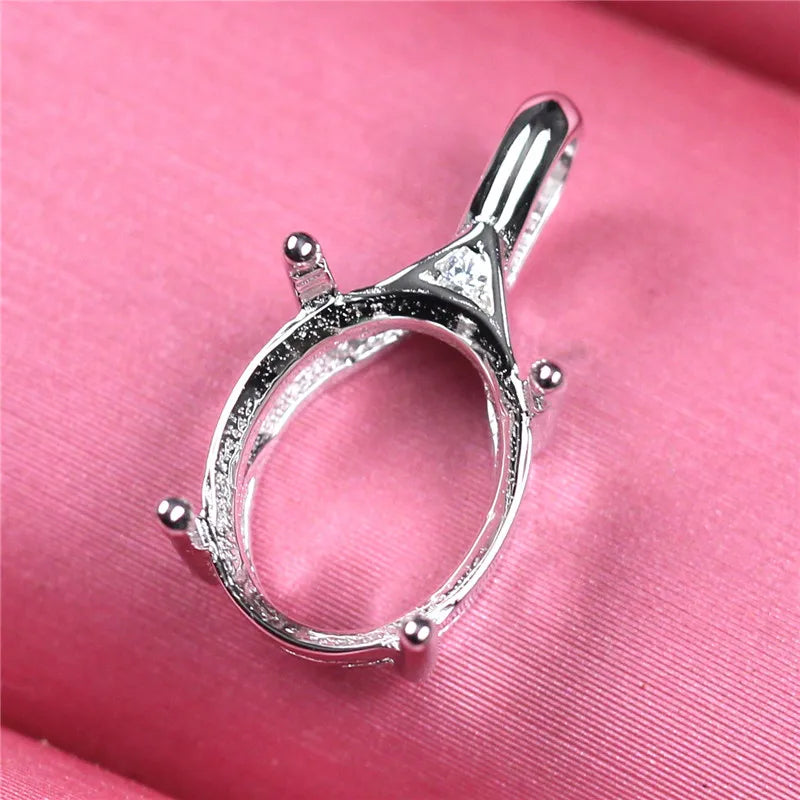 Oval 9*11 Pendant Base Blank Setting Silver 925