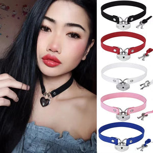 Punk Velvet Bondage Collar Necklace