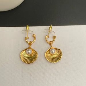 Retro Shell Pendant Earrings