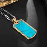 Stainless Steel Men's Dog Tag Pendant Necklace