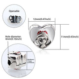 Sterling Silver Rose Heart Enamel Buckle Bracelet Bead Accessory
