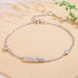 925 Silver Bracelet Zircon Inlaid Charm Women's Jewelry