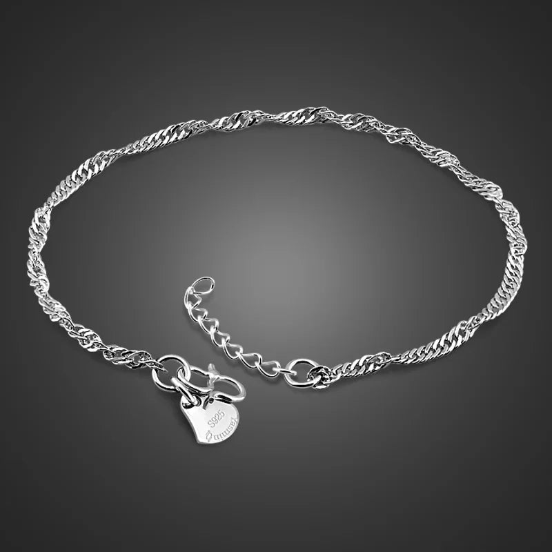 925 Silver Water Bracelet Charm Solid Silver Jewelry Birthday Bijoux