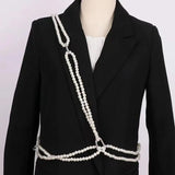 Hand-Woven Flowers Pearl Belt Jewelry Chest Chain