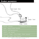 Fashionable 925 Silver Camera Pendant Necklace for Women