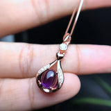 Natural Amethyst Necklace - 925 Silver - Sale