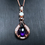 Natural Amethyst Necklace - 925 Silver - Sale