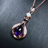 Natural Amethyst Necklace - 925 Silver - Sale