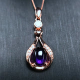 Natural Amethyst Necklace - 925 Silver - Sale