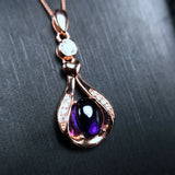 Natural Amethyst Necklace - 925 Silver - Sale