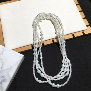 Temperament Crystal Pearl Necklace for Versatile Clothing Matching