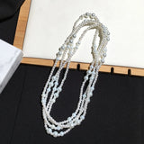 Temperament Crystal Pearl Necklace for Versatile Clothing Matching