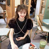 Temperament Crystal Pearl Necklace for Versatile Clothing Matching