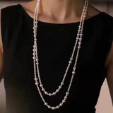 Temperament Crystal Pearl Necklace for Versatile Clothing Matching