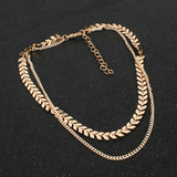 Fishbone Chain Pearl Pendant Neckchain Women's Accessory