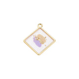 Diamond-Shaped Foil Alloy Dripping Pendant for DIY Earrings