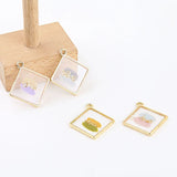 Diamond-Shaped Foil Alloy Dripping Pendant for DIY Earrings