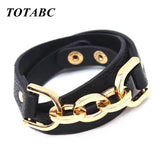 Vintage Charm Wrap Leather Bracelet & Bangles Multi-layer
