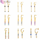 Zircon Chain Earrings 925 Sterling Silver Stud Earrings