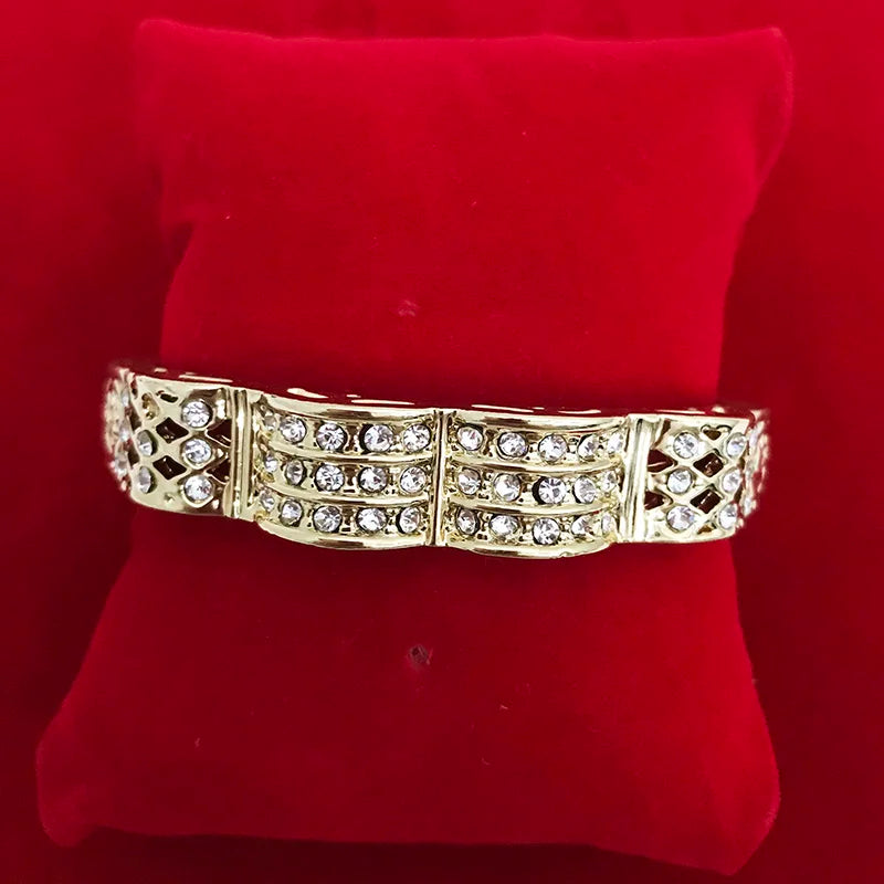 Crystal Rhinestone Bracelet, Zinc Alloy, Fine Engraved, Women's Jewelry