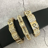 Crystal Rhinestone Bracelet, Zinc Alloy, Fine Engraved, Women's Jewelry