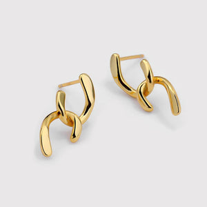 S925 U Shape Hoop Earring Sterling Silver 18k Plated Jewelry for Ear