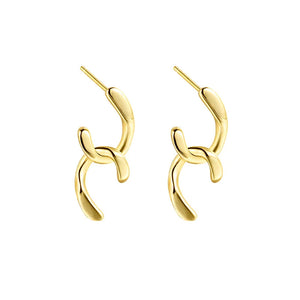 S925 U Shape Hoop Earring Sterling Silver 18k Plated Jewelry for Ear