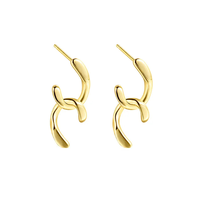 S925 U Shape Hoop Earring Sterling Silver 18k Plated Jewelry for Ear