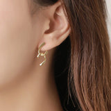 S925 U Shape Hoop Earring Sterling Silver 18k Plated Jewelry for Ear