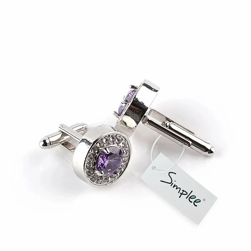 Crystal Inlay French Cuff Mr Classic Shirt Suit Cufflinks