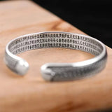 Chinese Style S925 Sterling Silver Men's Bracelet Retro Silver Chain Bangle