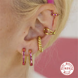 S925 Silver Earring U-shaped with Zircon Ear Buckle