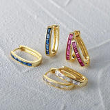S925 Silver Earring U-shaped with Zircon Ear Buckle