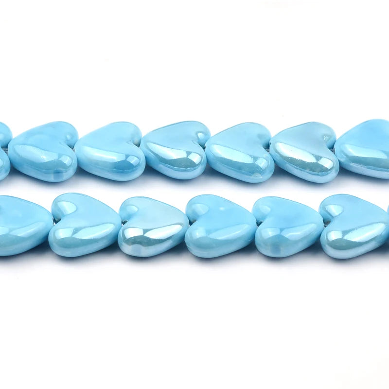 Heart Shape Ceramic Beads Multi-color for jewelry making