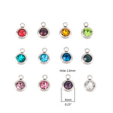 Simulated Birthstone Charms Stainless Steel Pendant Jewelry Lot